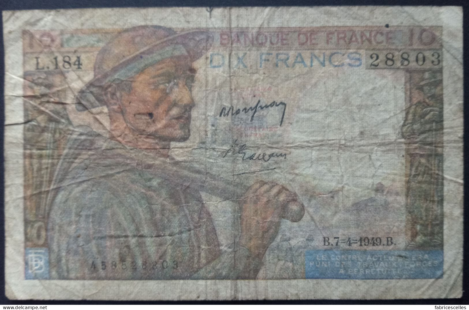 France - Billet 10 Francs Mineur - 10 F 1941-1949 ''Mineur''