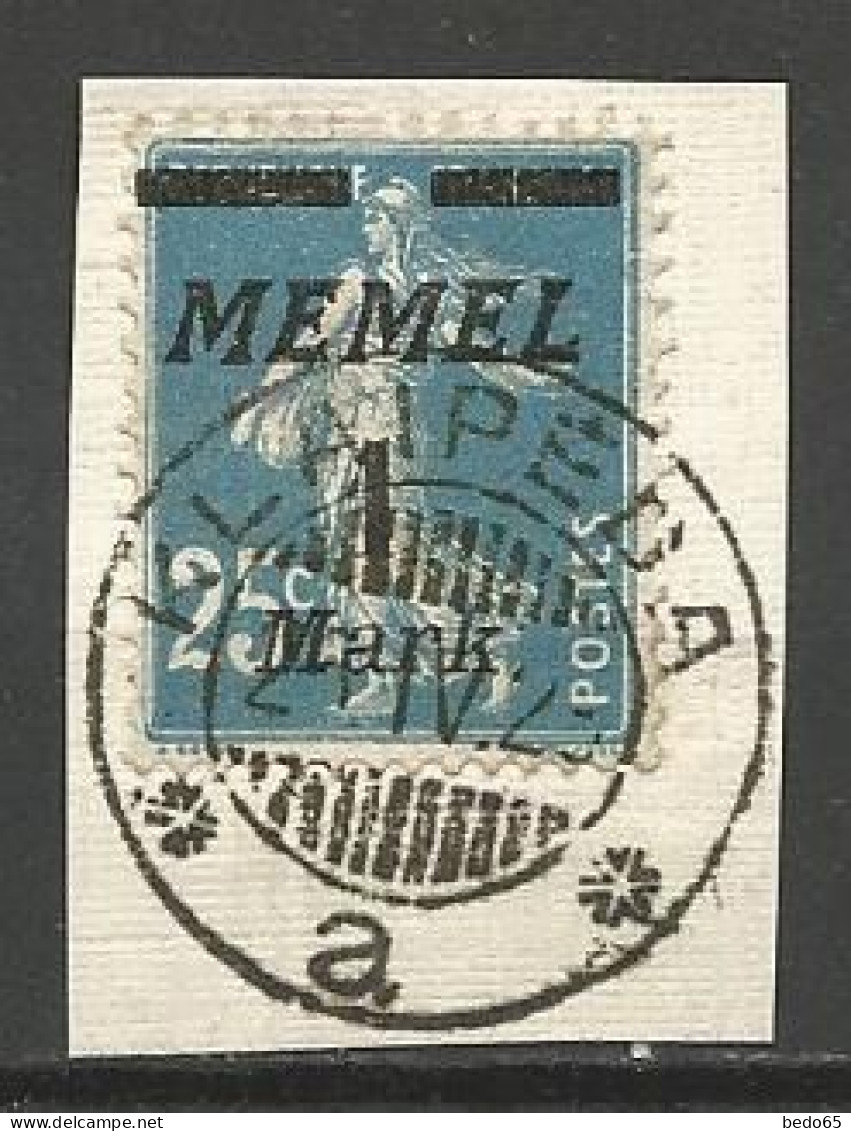 MEMEL N° 67 Barre De Droite Brisée CACHET KLAIPEDA - Used Stamps