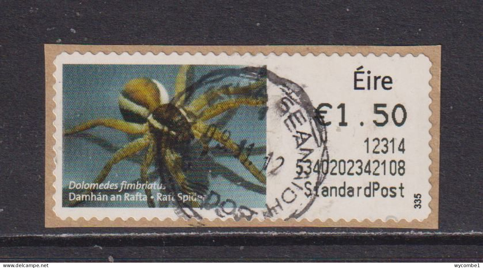 IRELAND  -  2012 Raft Spider SOAR (Stamp On A Roll)  CDS  Used On Piece As Scan - Usados