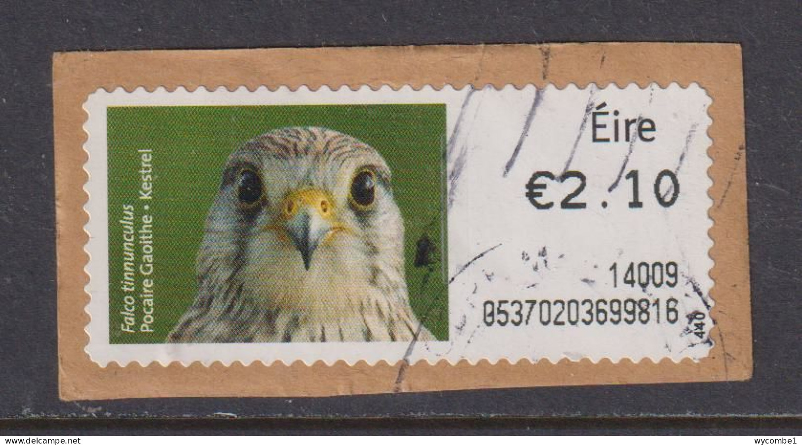 IRELAND  -  2012 Kestrel SOAR (Stamp On A Roll)  CDS  Used On Piece As Scan - Used Stamps