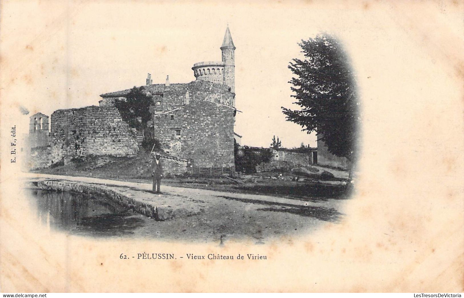 FRANCE - 42 - PELUSSIN - Vieux Château De Virieu - Edit E B F - Carte Postale Ancienne - Pelussin
