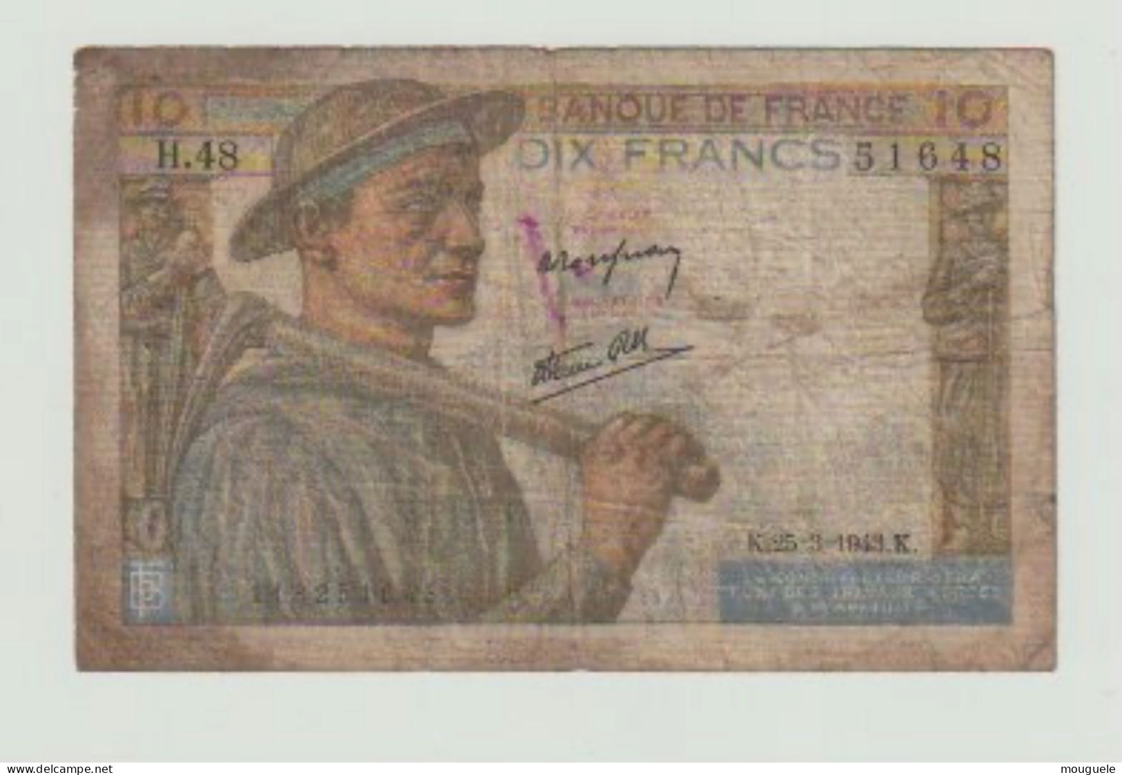 10 Francs  Mineur Du 25-3-1943 - 10 F 1941-1949 ''Mineur''