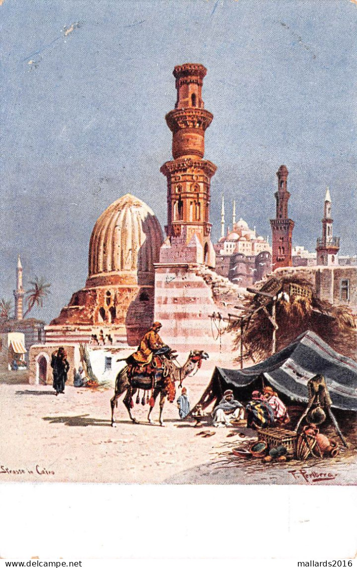 CAIRO STRASSE BY ARTIST F. PERLBERG ~ AN OLD POSTCARD #2318230 - Perlberg, F.