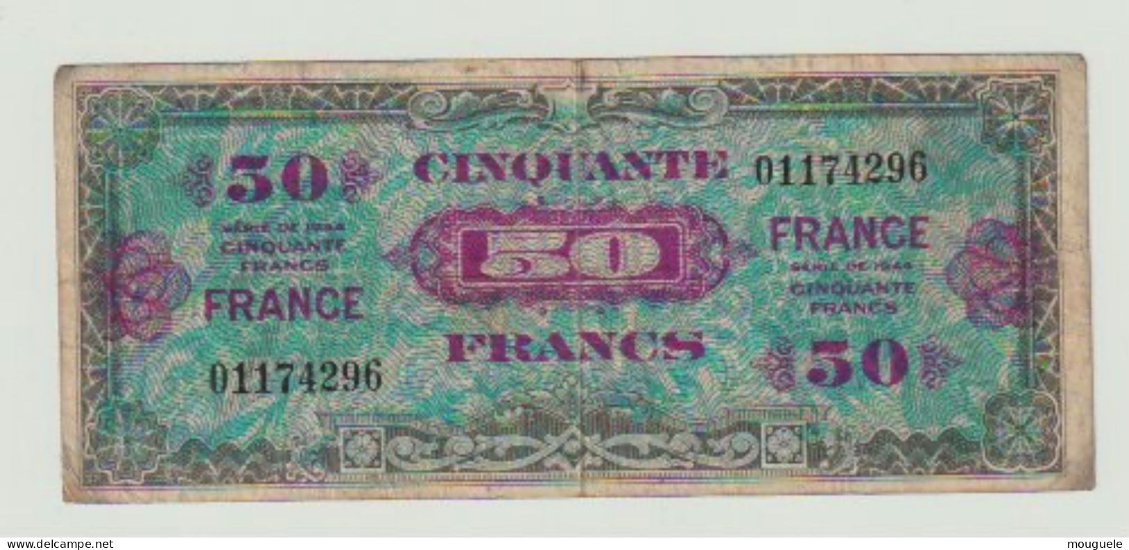 50 Francs VF 19/01  Sans Série 1944 - 1944 Drapeau/Francia