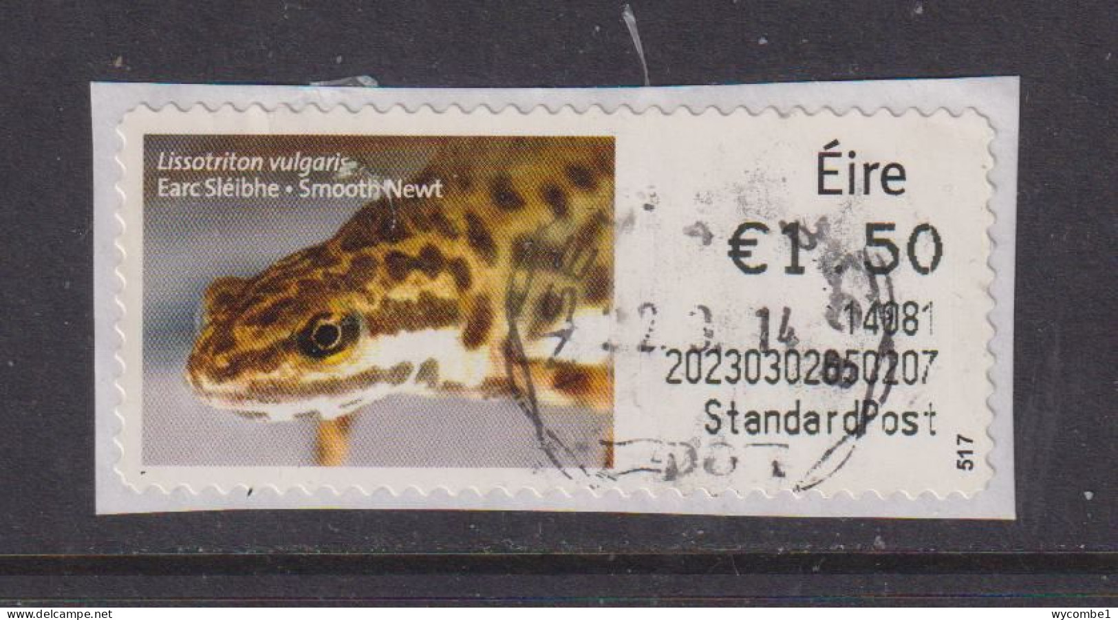 IRELAND  -  2012 Smooth Newt SOAR (Stamp On A Roll)  CDS  Used On Piece As Scan - Oblitérés