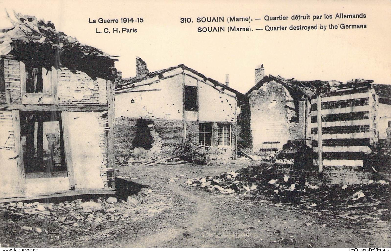 FRANCE - 51 - SOUAIN - Quartier Détruit Par Les Allemands - Guerre 1914 1915 - Carte Postale Ancienne - Souain-Perthes-lès-Hurlus