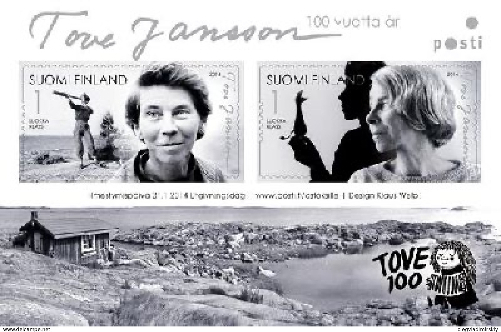 Finland 2014 Tove Jansson 100 Ann Set Of 2 Stamps In Block Mint - Neufs