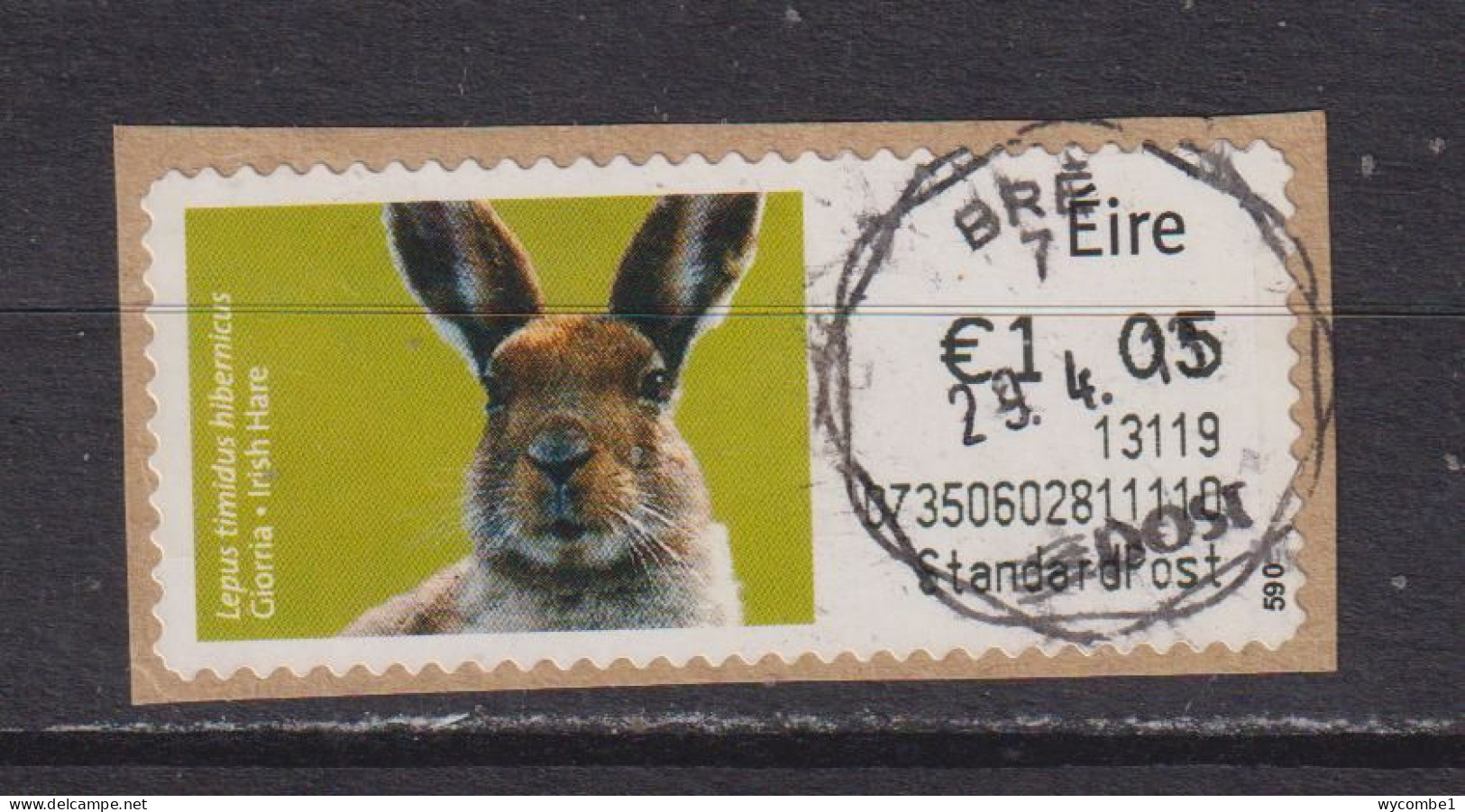 IRELAND  -  2012 Irish Hare SOAR (Stamp On A Roll)  CDS  Used On Piece As Scan - Used Stamps