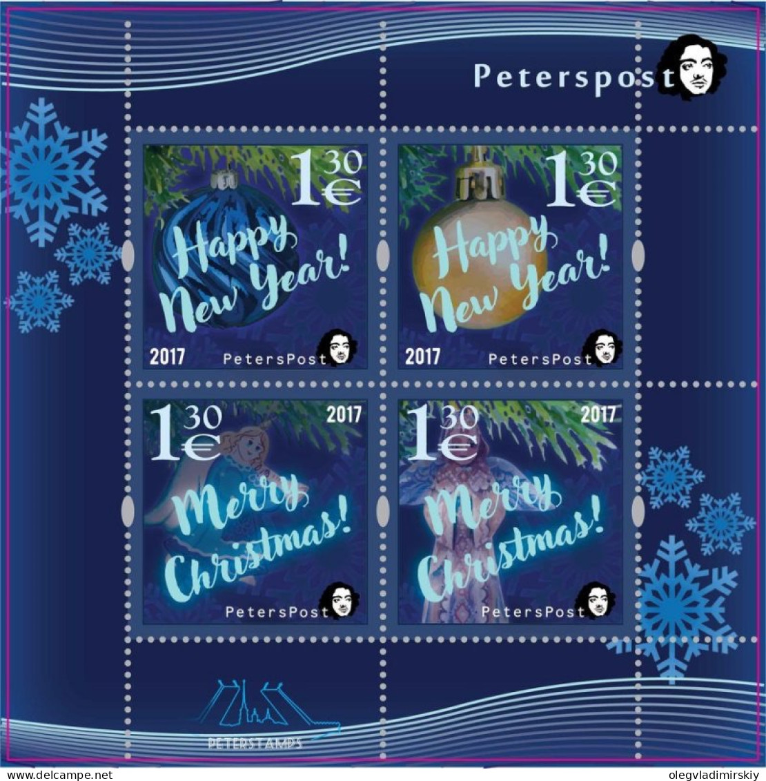 Finland 2017 Christmas And New Year Peterspost Block Mint - Blocs-feuillets