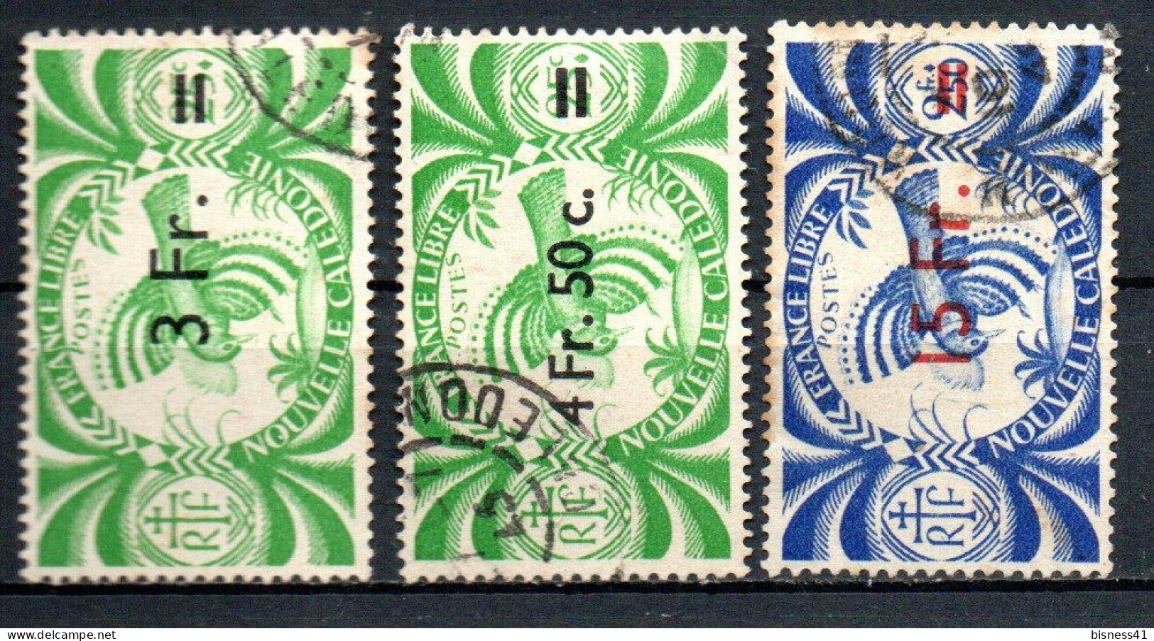 Col33 Colonie Nouvelle Calédonie N° 254 à 256 Oblitéré Cote : 5,75 € - Used Stamps