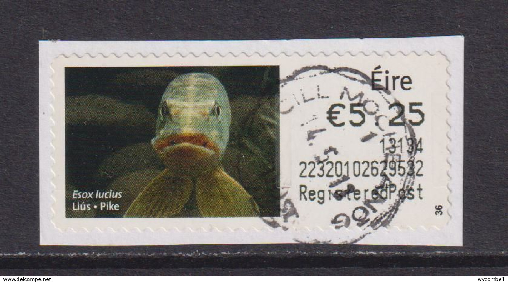 IRELAND  -  2012 Pike SOAR (Stamp On A Roll)  CDS  Used On Piece As Scan - Used Stamps