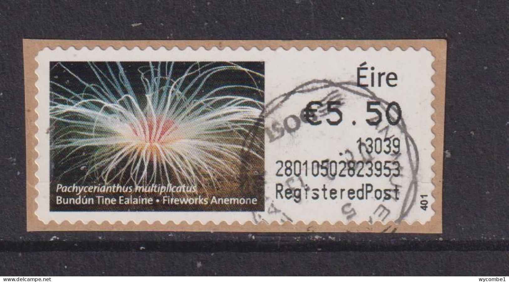 IRELAND  -  2012 Fireworks Anemone SOAR (Stamp On A Roll)  CDS  Used On Piece As Scan - Oblitérés