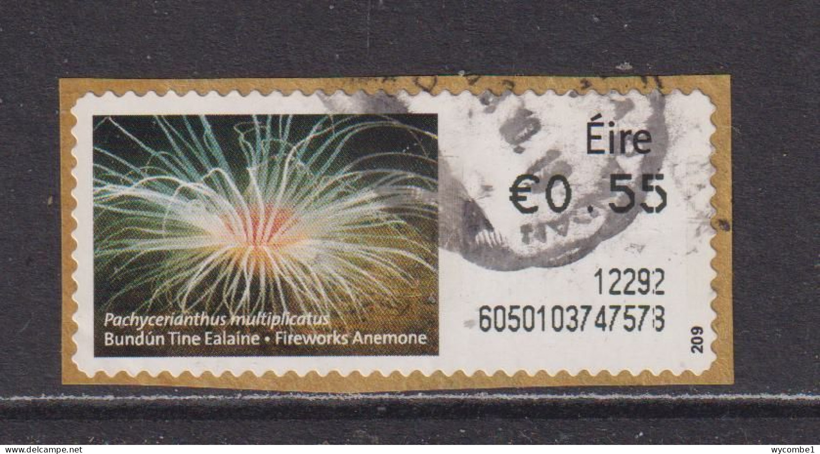 IRELAND  -  2012 Fireworks Anemone SOAR (Stamp On A Roll)  CDS  Used On Piece As Scan - Oblitérés