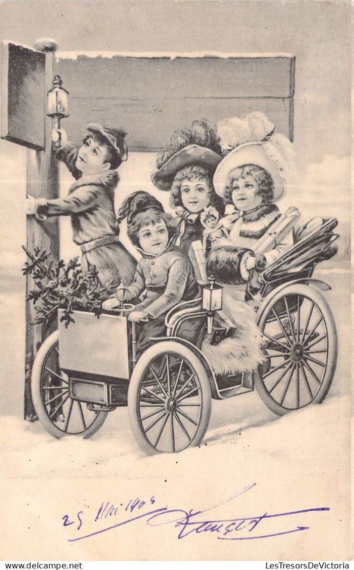 Cartes Viennoise - Groupe D'enfants Dans Une Voiture - Illustration - Carte Postale Animée - Sonstige & Ohne Zuordnung