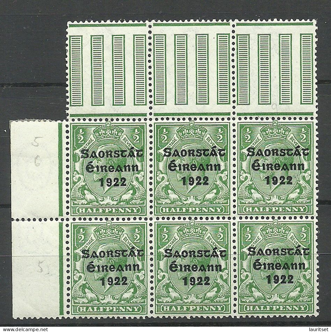 IRLAND IRELAND 1922 Michel 25 As 6-block With Nice Margins MNH - Ungebraucht