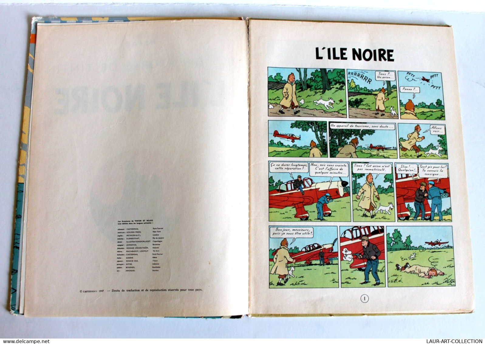 LES AVENTURES DE TINTIN - L'ILE NOIRE Par HERGE 1947 EDITION CASTERMAN / BD / ANCIEN LIVRE DE COLLECTION (3008.16) - Tintin