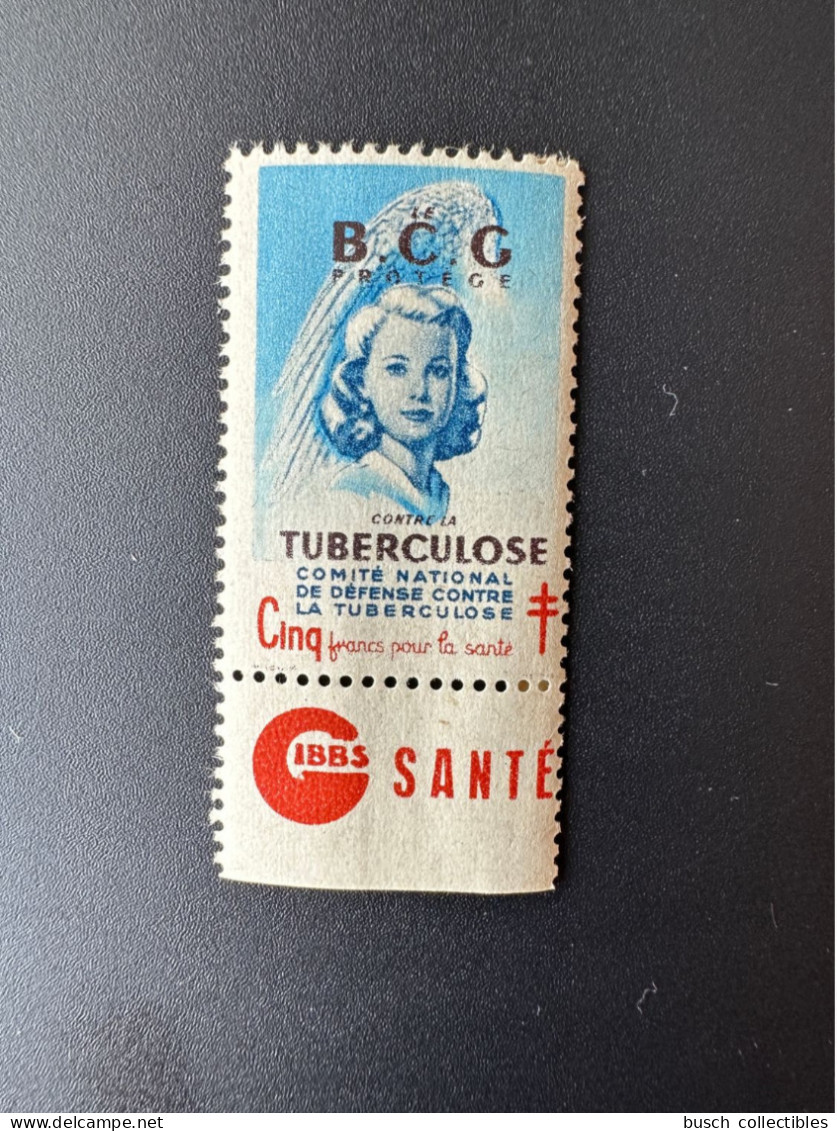 France 1948 Antituberculeux Tuberculose Tuberculosis Tuberkulose Propreté Le BCG B.C.G. Protège Cinq Francs Gibbs - Antituberculeux