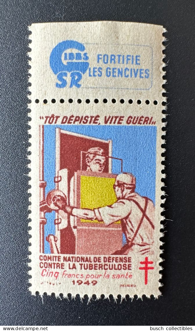 France 1949 Antituberculeux Tuberculose Tuberculosis Tuberkulose Tôt Dépisté, Vite Guéri Cinq Francs Pour La Santé Gibbs - Antitubercolosi