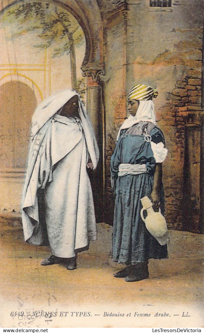 ALGERIE - Scènes Et Types - Bédouine Et Femme Arabe - Carte Postale Ancienne - Scenes