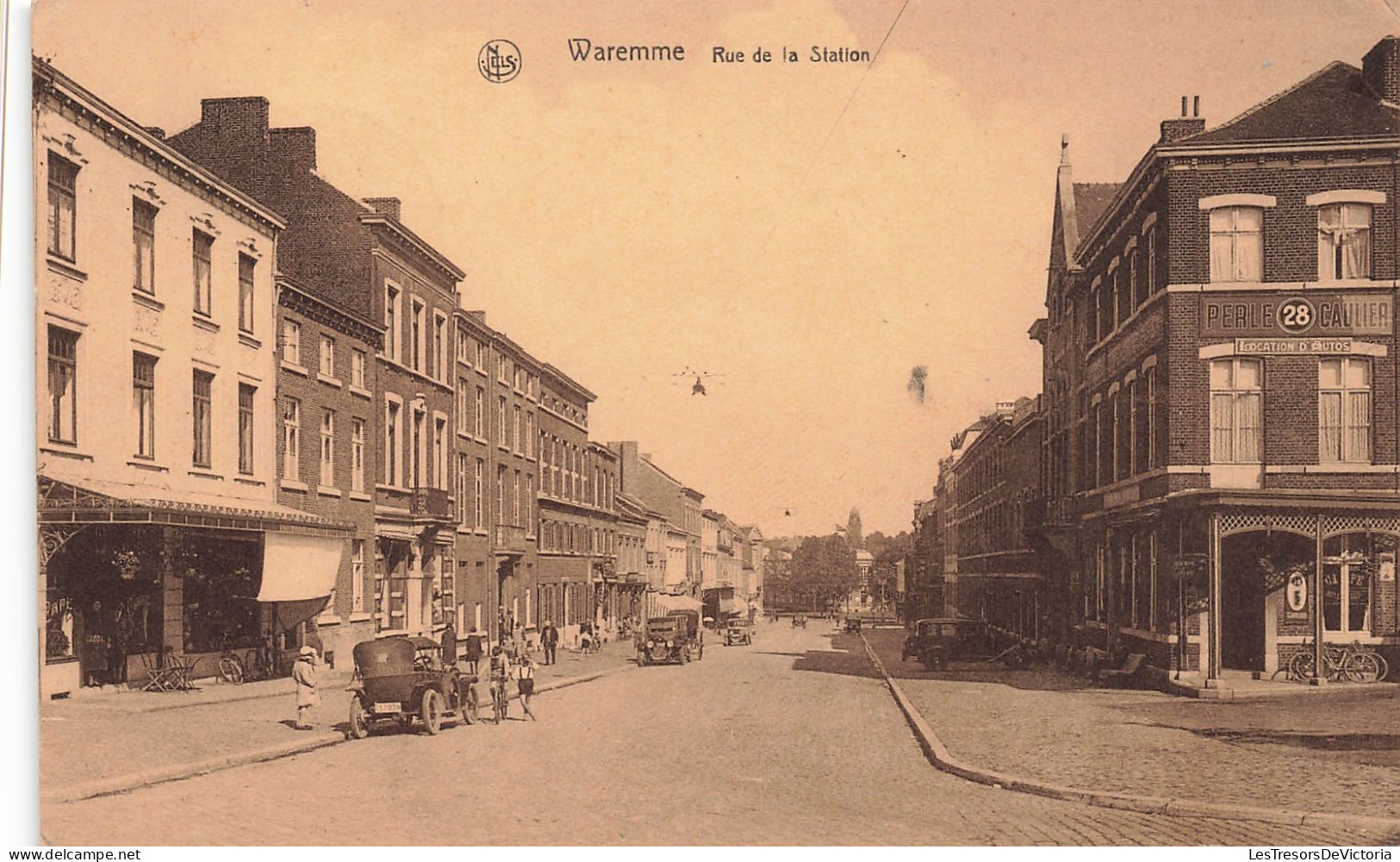 Belgique - Waremme - Rue De La Station - Automobile - Animé - Edit. F. Jeanne - Nels -  Carte Postale Ancienne - Waremme