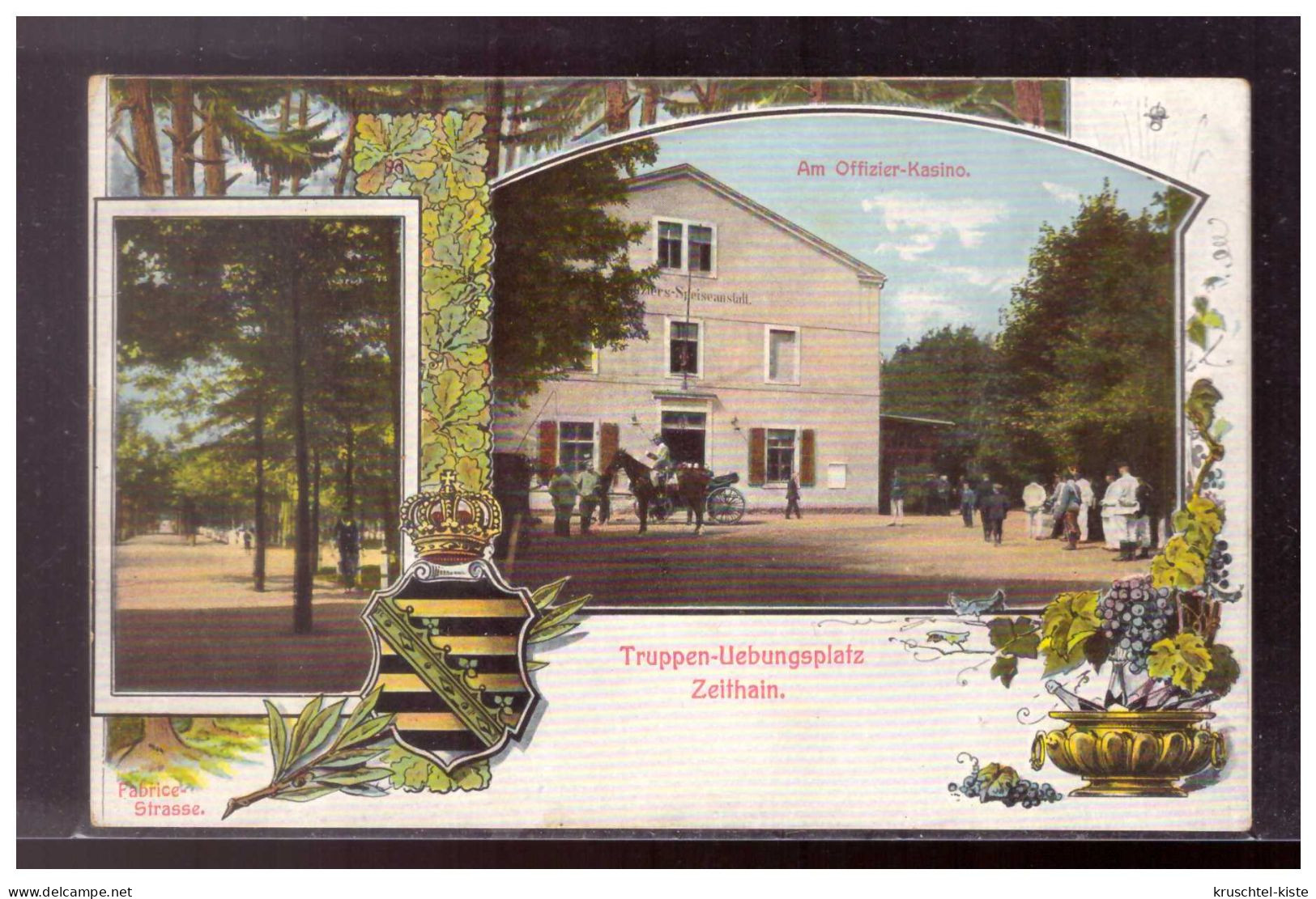 DT-Reich (021702) Propaganda AK, Truppen- Übungsplatz Zeithain, Mehrfelderkarte, Gelaufen 22.9.1914 - Zeithain