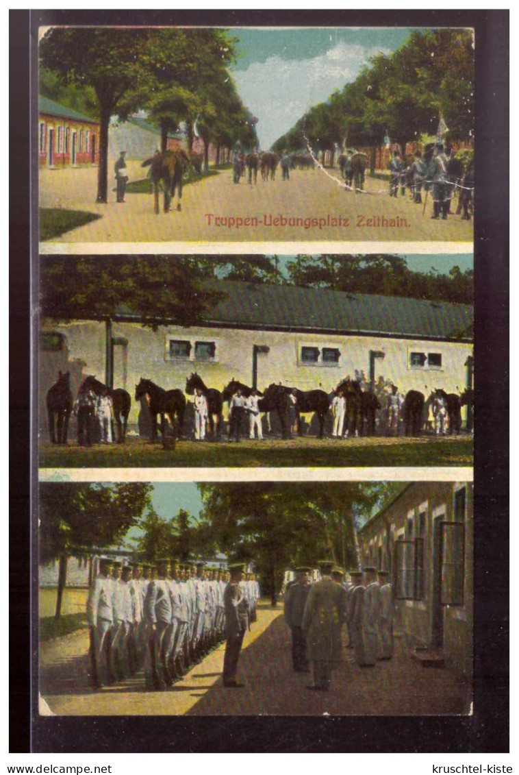 DT-Reich (021704) Propaganda AK, Truppen- Übungsplatz Zeithain, Mehrfelderkarte, Gelaufen 23.6.1919 - Zeithain
