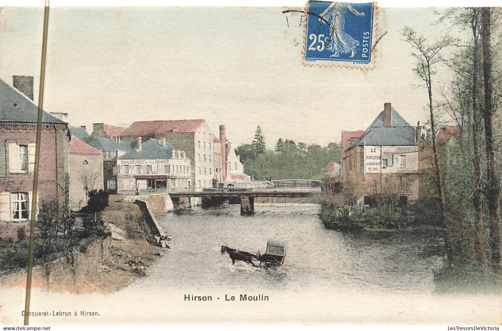 France - Hirson - Le Moulin - Cocqueret - Colorisé - Pont - Atellage - A. Berger Frères -  Carte Postale Ancienne - Hirson