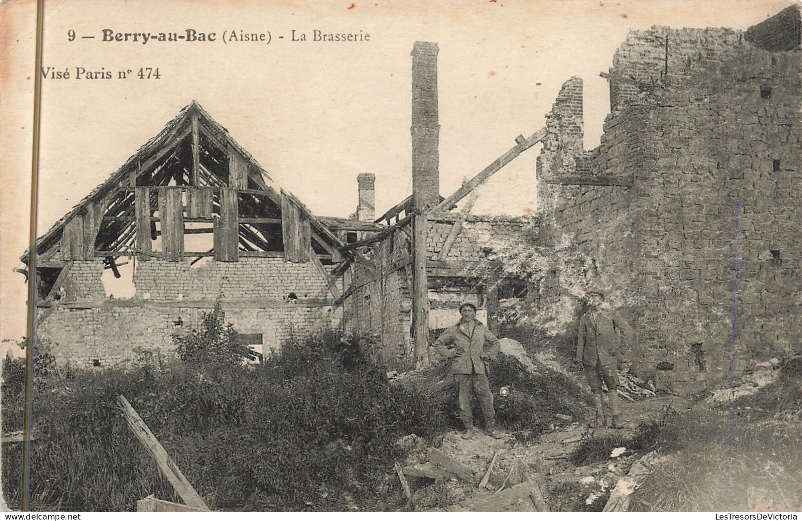 France - Berry Au Bac - La Brasserie - Animé - Catala Frères ?  -  Carte Postale Ancienne - Laon