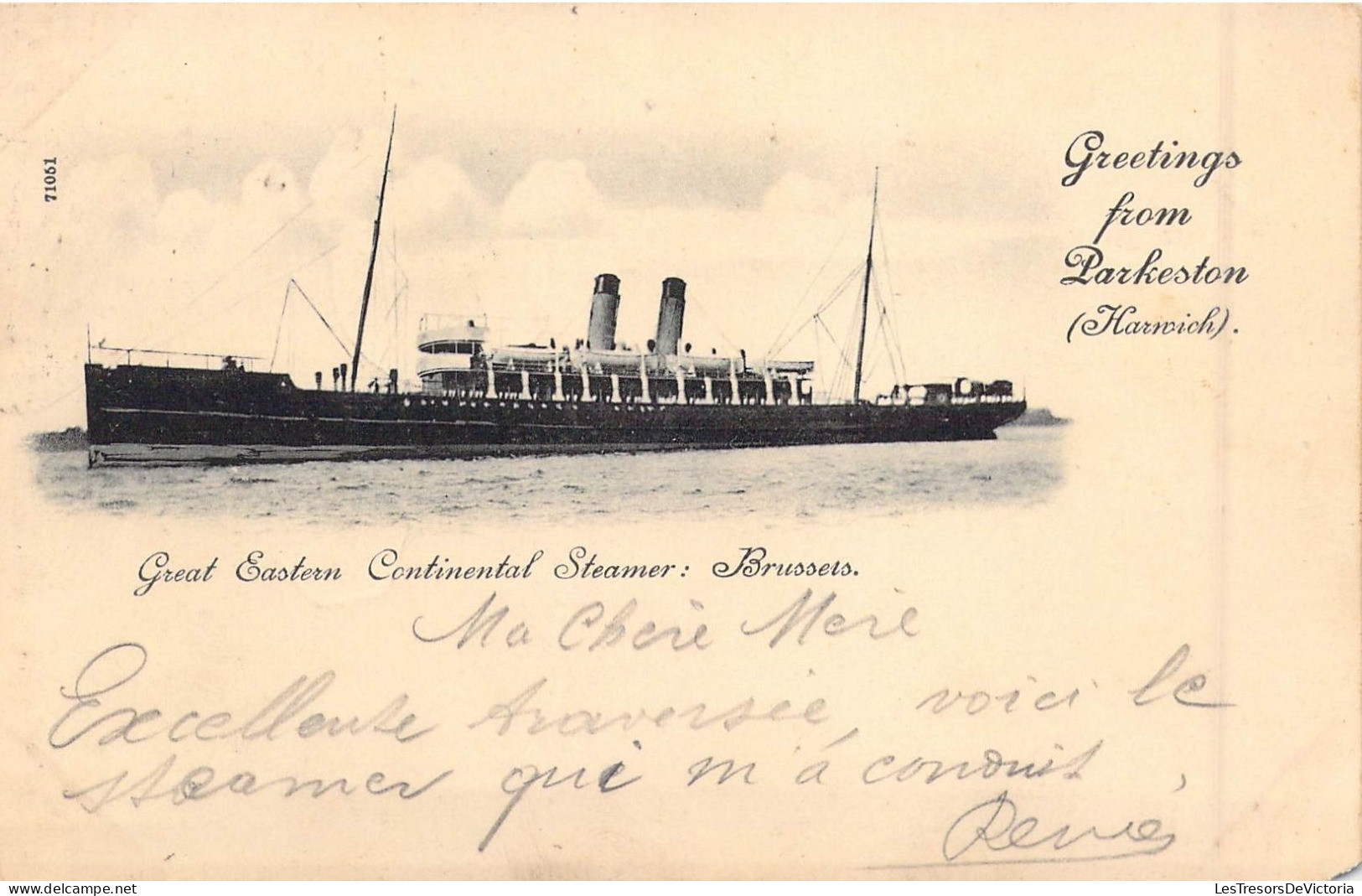 TRANSPORTS - Paquebots - Great Eastern Continental Steamer : Brussers - Carte Postale Ancienne - Paquebots