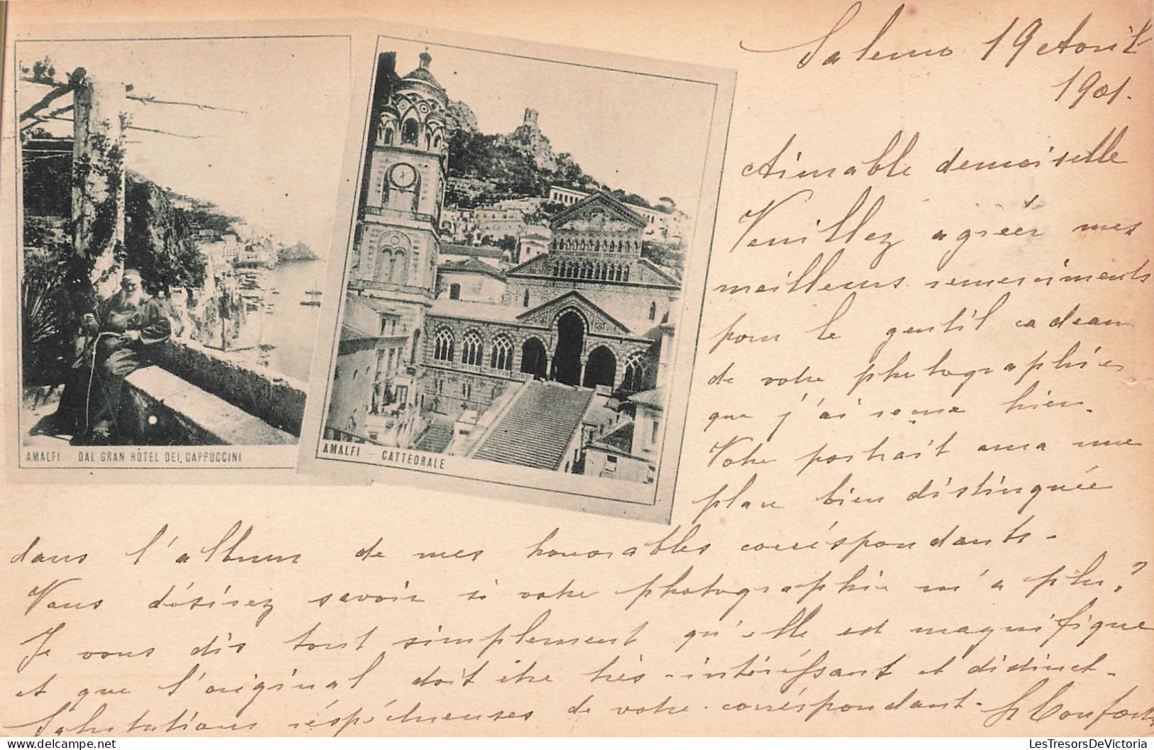 Italie - Amalfi - Dal Gran Hotel Del Cappuccini - Cathedrale - G. B. Bertolani -  Carte Postale Ancienne - Salerno
