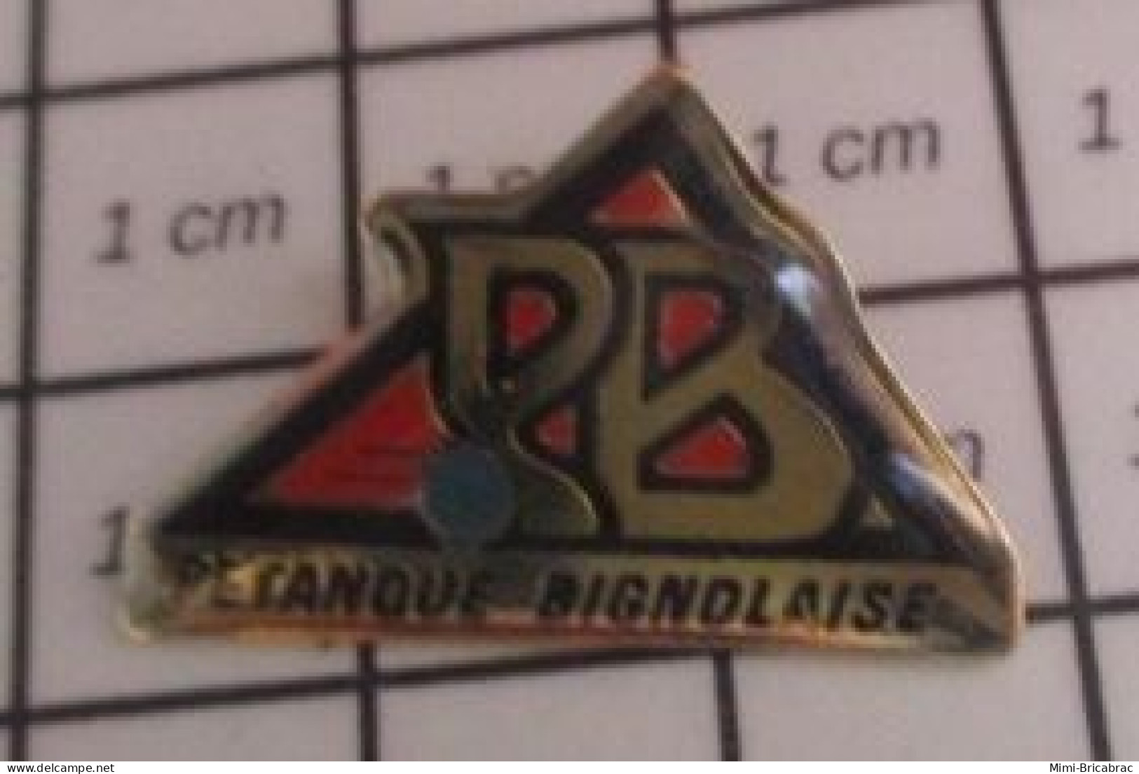 313F Pin's Pins / Beau Et Rare / SPORTS / PB PETANQUE BIGNOLAISE Et Pas PIGNOLE BETANQUAISE - Bowls - Pétanque