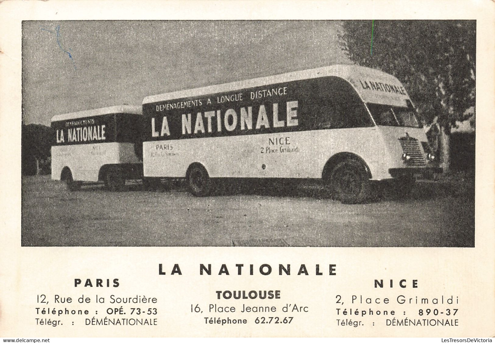 France - Paris - La Nationale - Déménagement A Longue Distance - Publicité -  Carte Postale Ancienne - Transporte Público