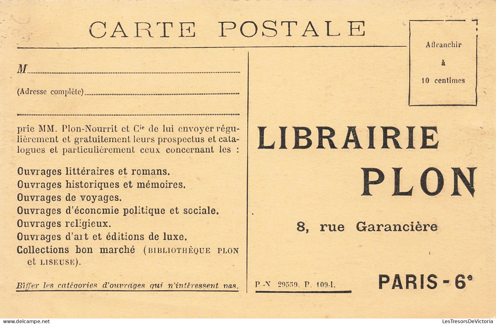 France - Paris - Imprimerie Plon - Ateliers De Machines à Imprimer - Animé - Publicité -  Carte Postale Ancienne - Artisanry In Paris