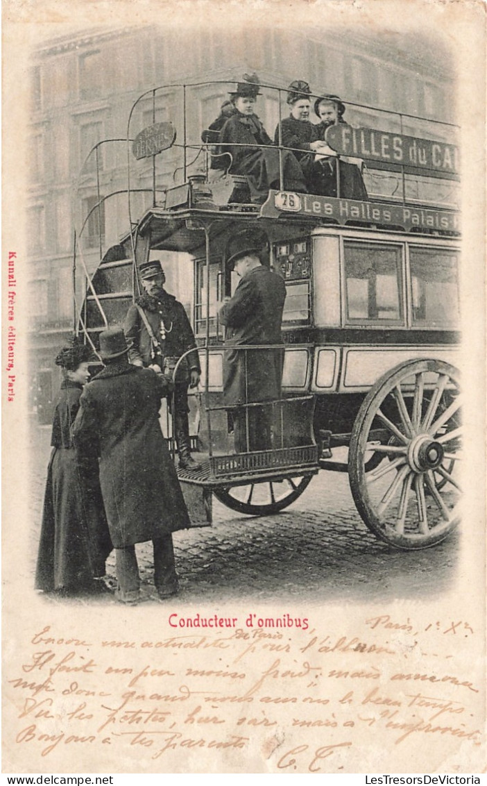 France - Paris -Conducteur D'omnibus - Kunzli Frères éditeurs - Animé - Oblitéré Ambulant -  Carte Postale Ancienne - Petits Métiers à Paris