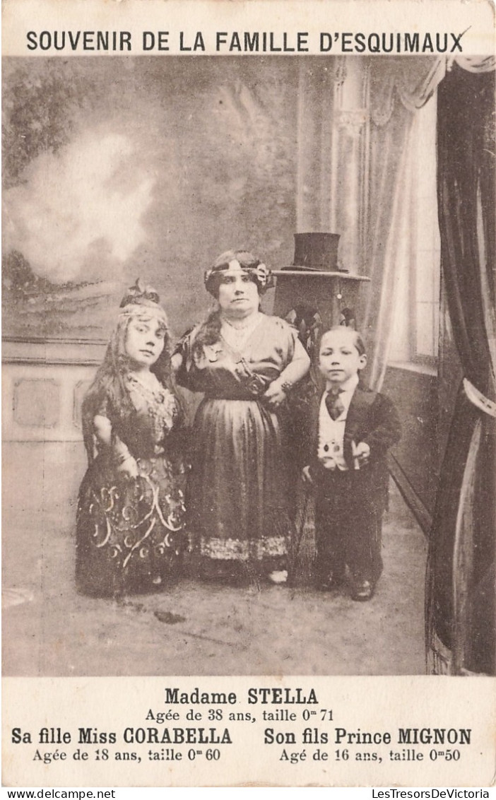 Fantaisies - Souvenir De La Famille D'esquimaux - Madame Stella - Sa Fille Corabelle - Son Fil -  Carte Postale Ancienne - Circo
