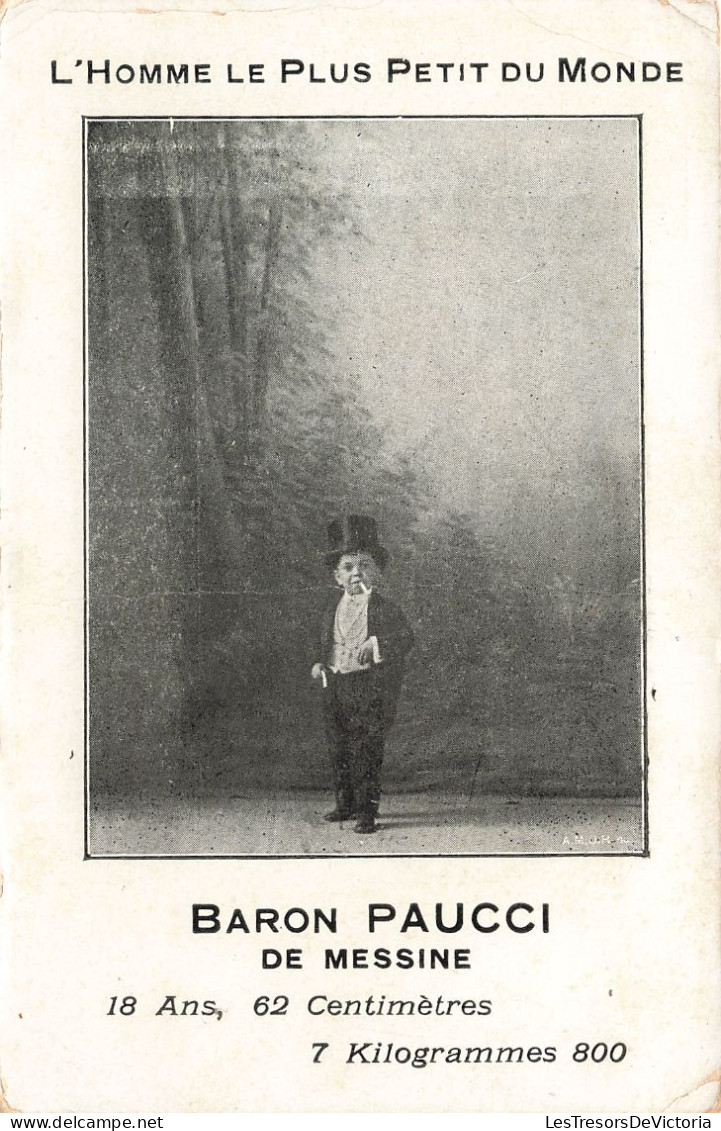 Fantaisies - L'homme Le Plus Petit Du Monde - Baron Paucci De Messine -  Carte Postale Ancienne - Cirque