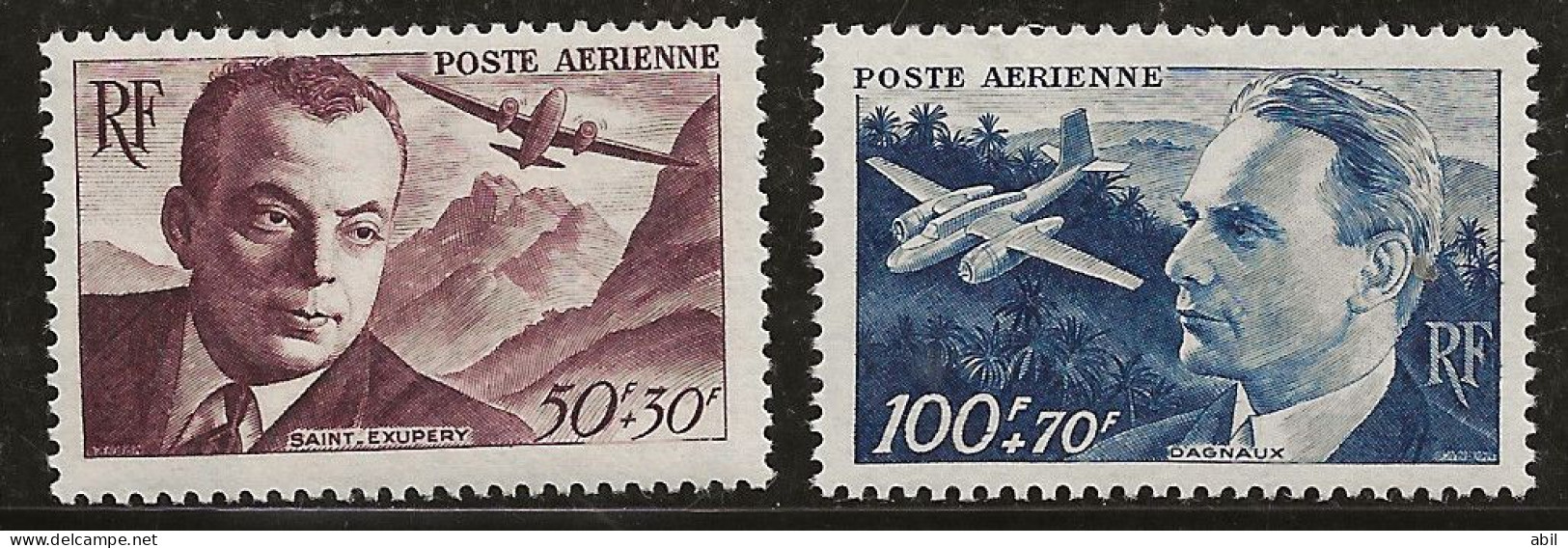 France 1947 N°Y.T. : AV 21 Et 22 ** - 1927-1959 Neufs