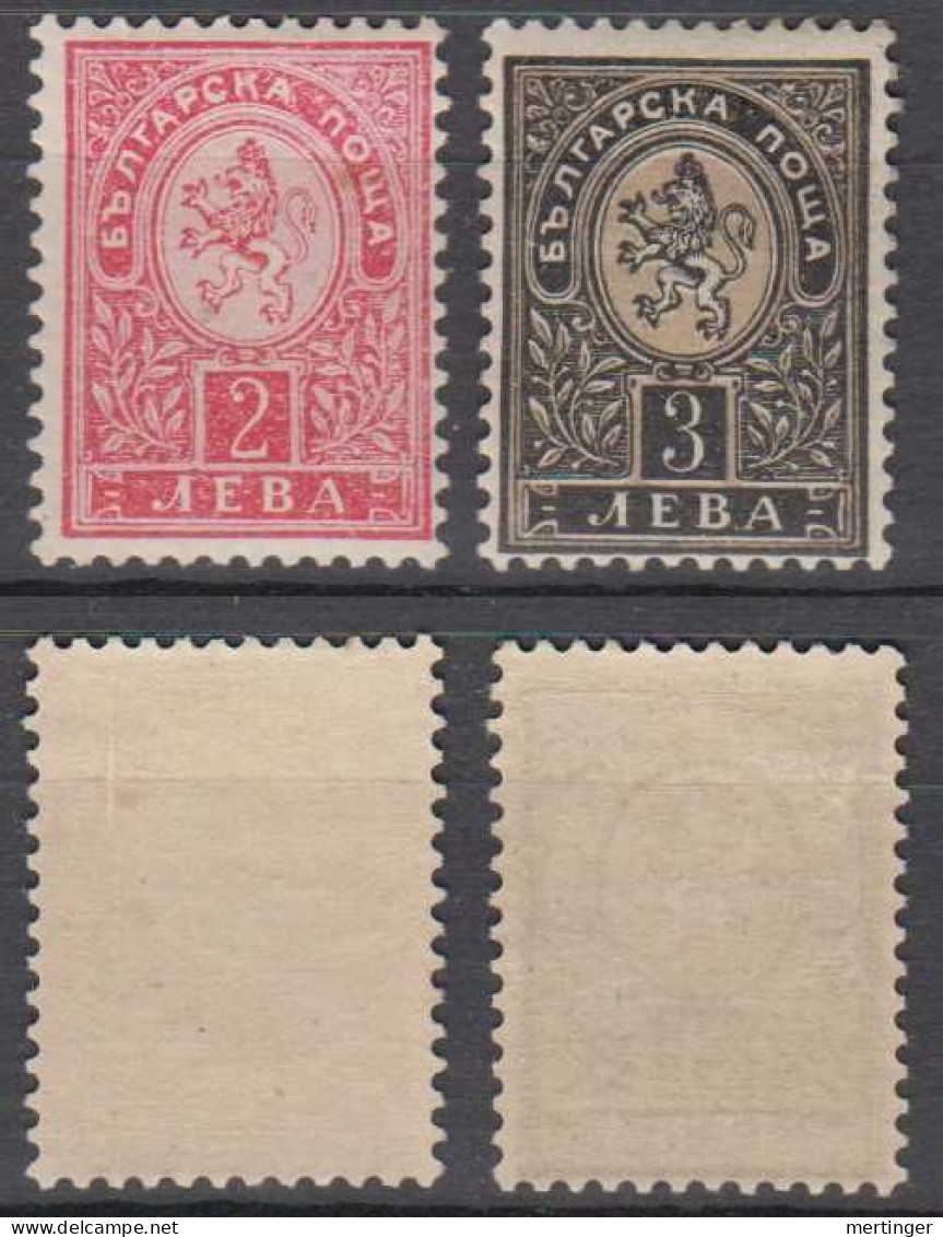 Bulgarien Bulgaria Mi# 44-45 * Mint 2L+3L Lion 1896 - Unused Stamps