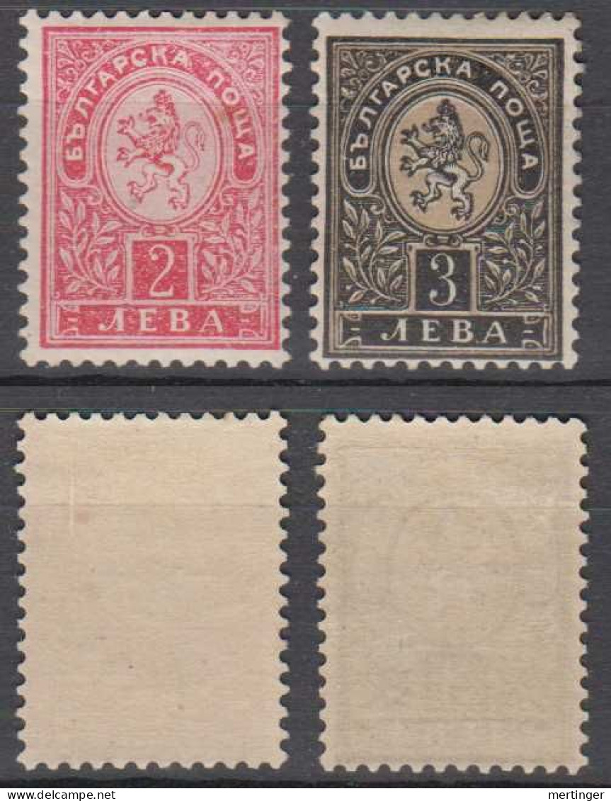 Bulgarien Bulgaria Mi# 44-45 * Mint 2L+3L Lion 1896 - Ungebraucht