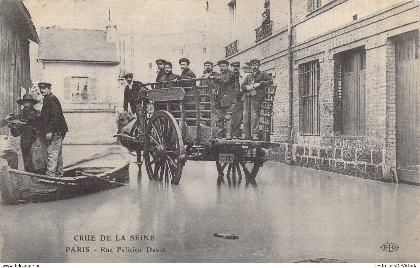 FRANCE - 75 - Paris - Crue De La Seine - Rue Félicien David - Carte Postale Ancienne - Other Monuments