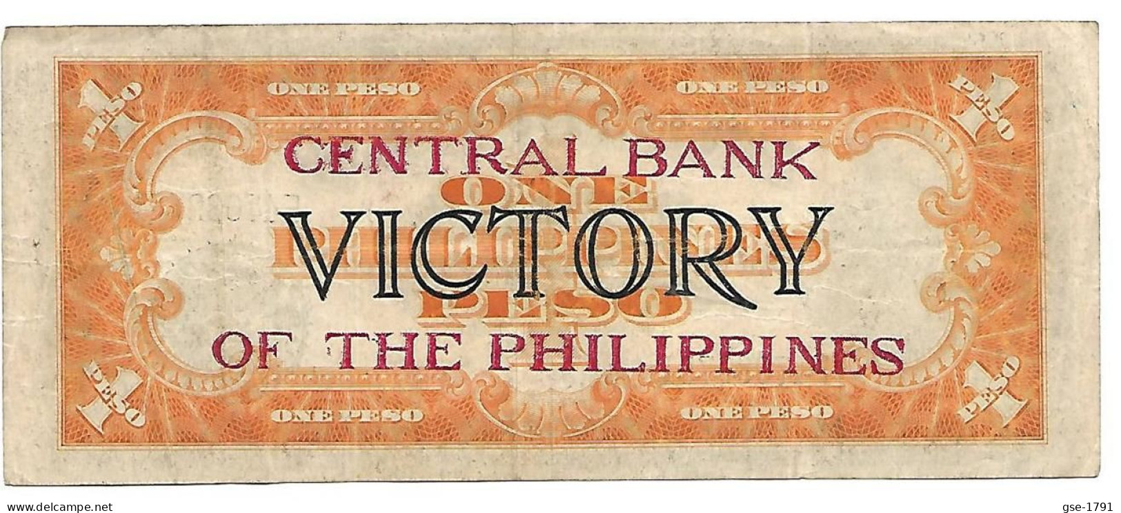 PHILIPPINES 1 Piso VICTORY N°66 MABINI  #117b     CENTRAL BANK  Moyen  TB - Philippines