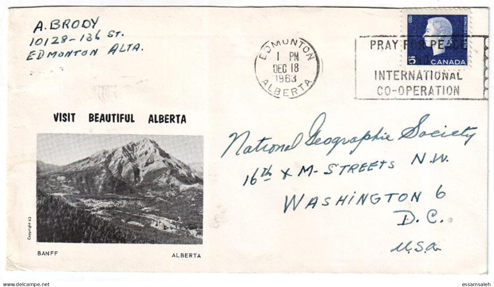 CAS30510 Canada 1963 Visit Beautifuk Alberta / Illustrated FDC - 1961-1970