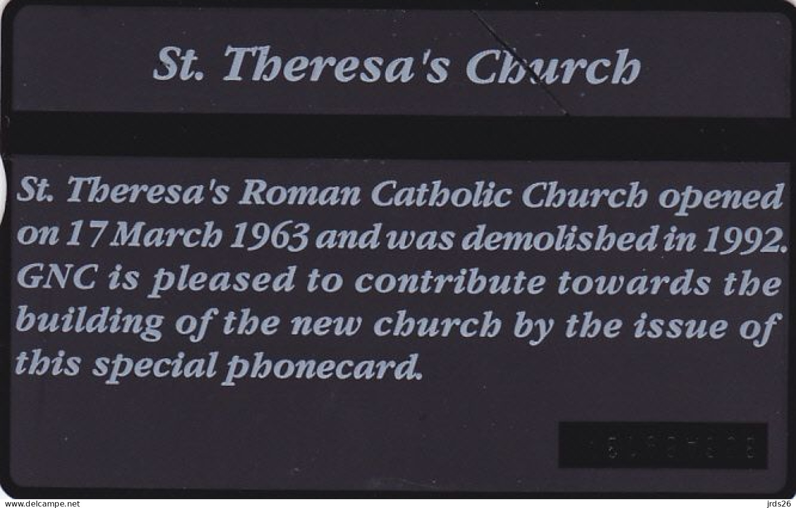 Gibraltar Phonecard - - - Theresa Church (mint) - Gibraltar