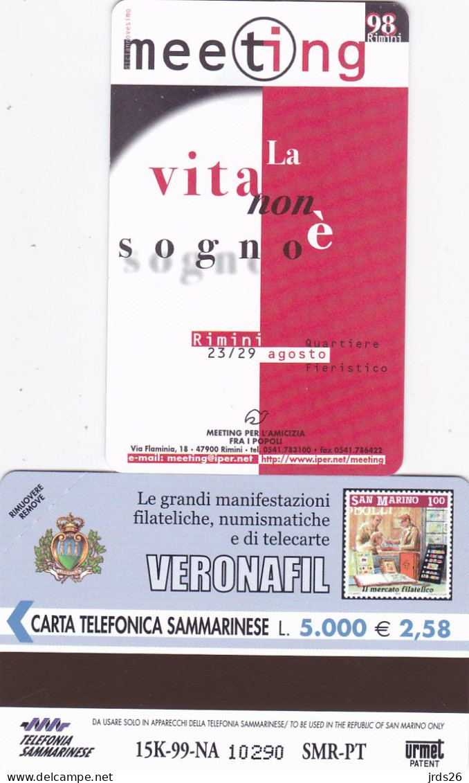 San Marino 2 Phonecards Chip/Urmet - - - Rimini, Verona (mint) - San Marino