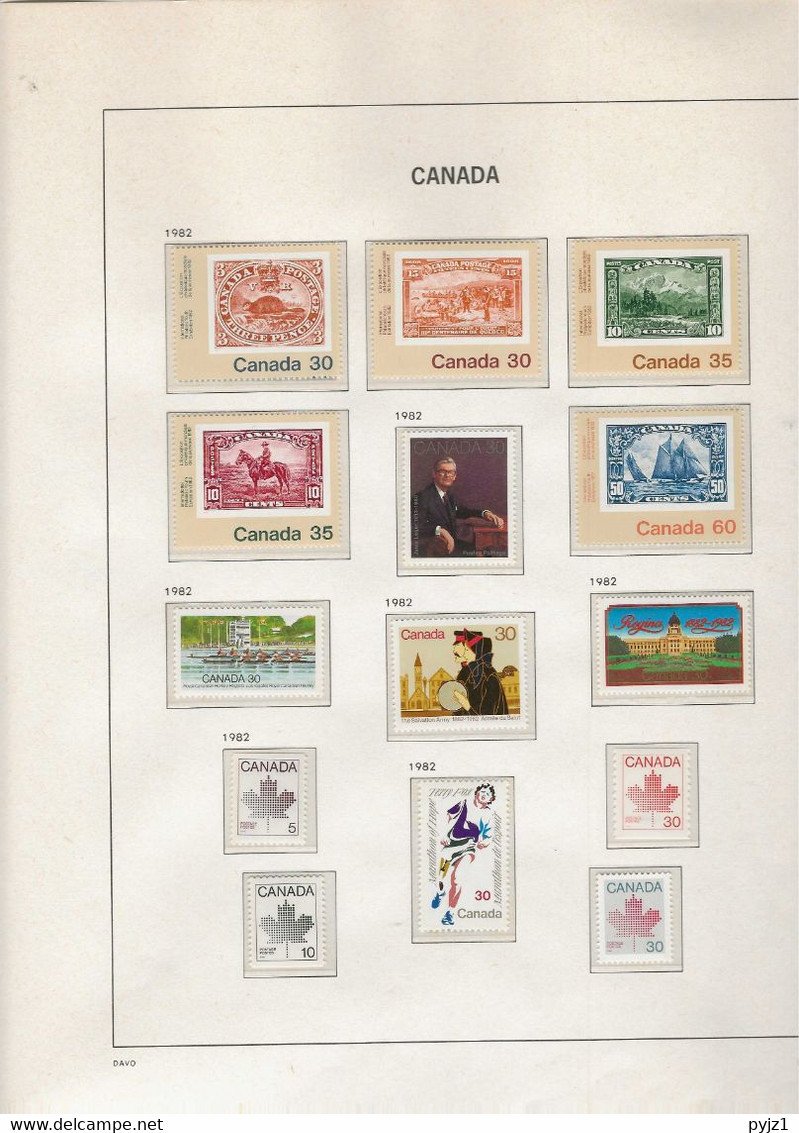 1982 MNH Canada Year Collection According To DAVO Album Postfris** - Años Completos