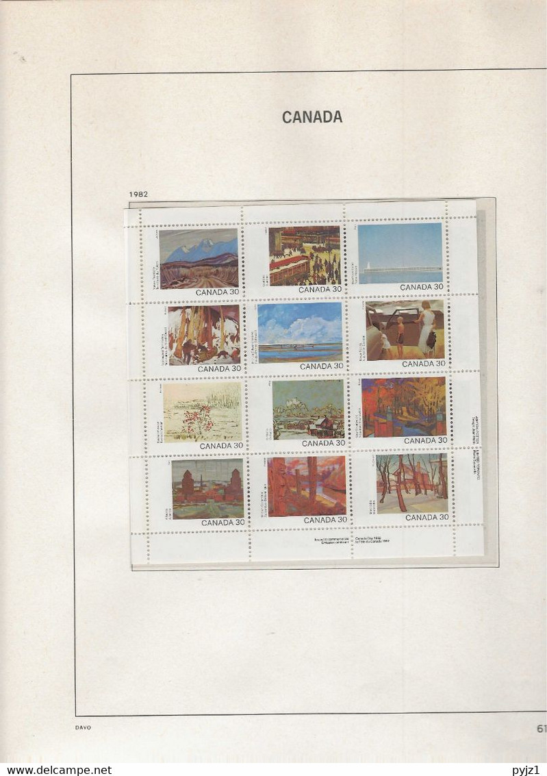 1982 MNH Canada Year Collection According To DAVO Album Postfris** - Années Complètes