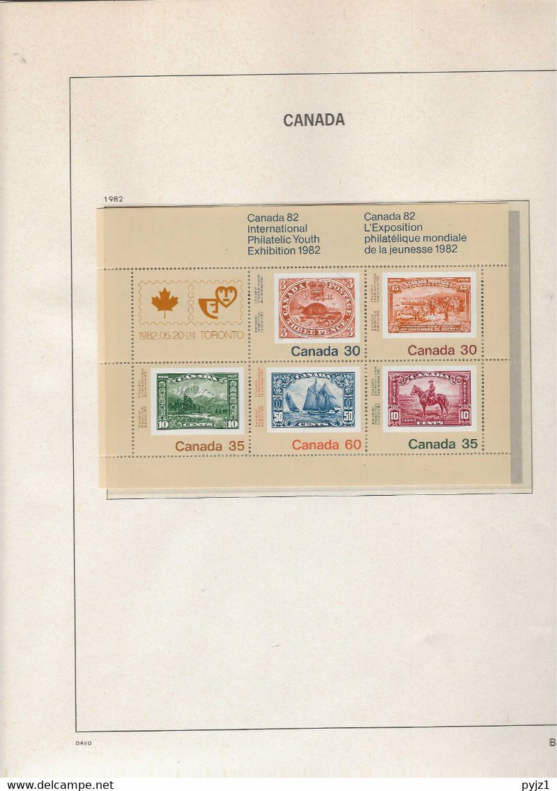 1982 MNH Canada Year Collection According To DAVO Album Postfris** - Años Completos