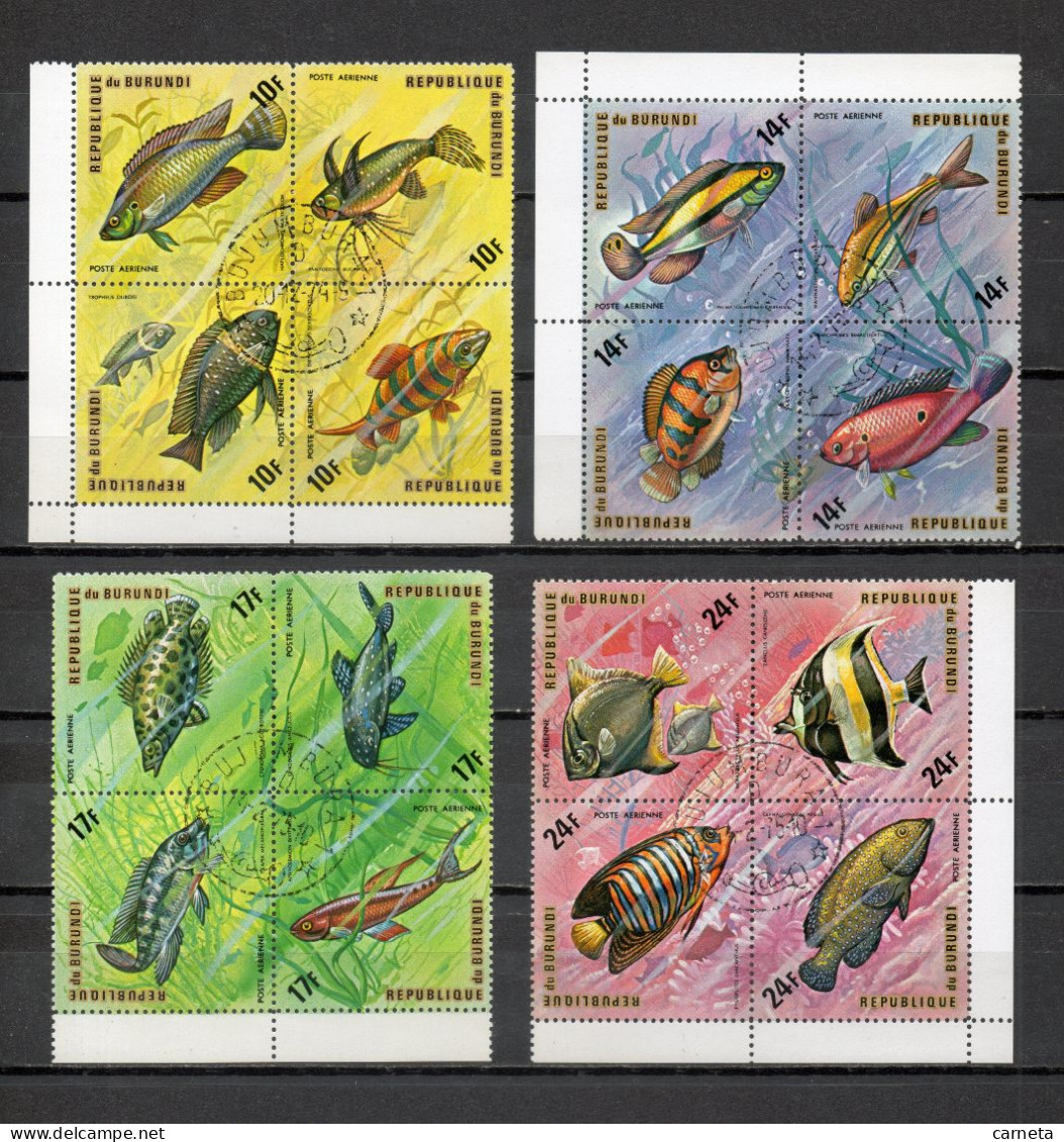 BURUNDI  PA N° 330 à 353   OBLITERES COTE 7.60€    POISSON ANIMAUX FAUNE - Posta Aerea