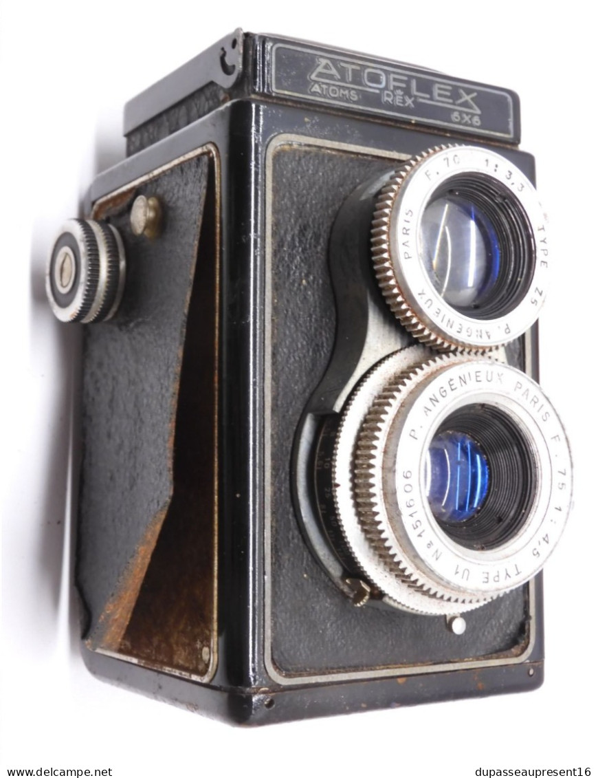 -APPAREIL PHOTO ATOFLEX REX 6 x 6 ANGENIEUX années 50 VINTAGE SACOCHE CUIR   E