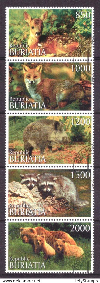 Buriatia - Siberia Local Post Vignette Nature Animals Used - Sibirien Und Fernost